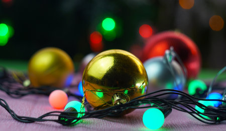Various Christmas toys are scattered. Christmas mood