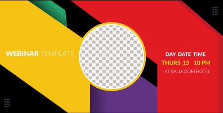 Gradient template background with color pattern, suitable for webinar, ads, or media social template. Vector illustration.のイラスト素材