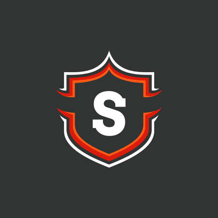 Letter and Shield logo template with strong and modern styleのイラスト素材