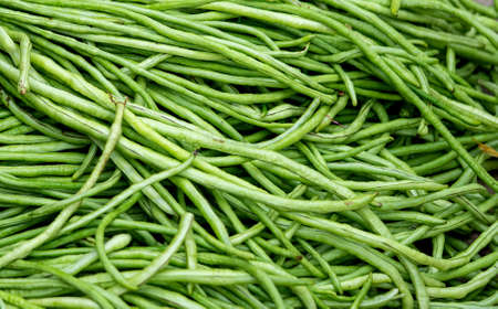 Long beans at the marketの写真素材