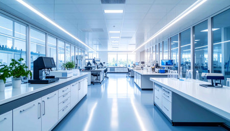 interior of a modern laboratory, science research and development concept.の素材