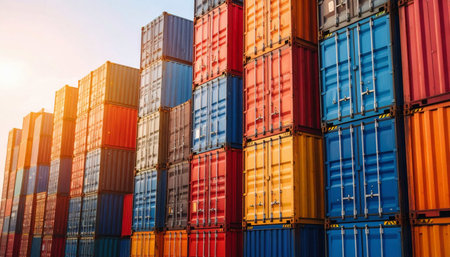 Cargo Container Cargo freight ship for Logistic Import Export background.の素材