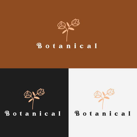 Flower logo template. Botanical logo. Vector illustration. Design element.のイラスト素材