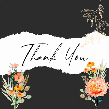 Greeting card with watercolor flowers. Hand drawn vector illustration.のイラスト素材