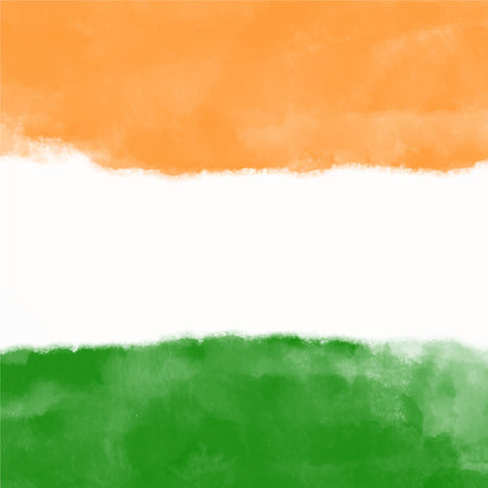 Watercolor painted flag of Hungary. Hand drawn illustration on white background.のイラスト素材