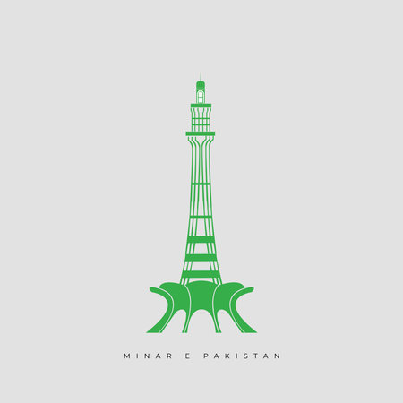 Minare Pakistan Happy Independence Day of Pakistanのイラスト素材