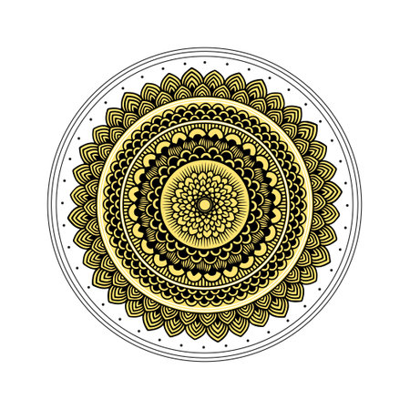 Mandala. Round Ornament Pattern. Vintage decorative elements. Hand drawn background. Islam, Arabic, Indian, ottoman motifs.のイラスト素材
