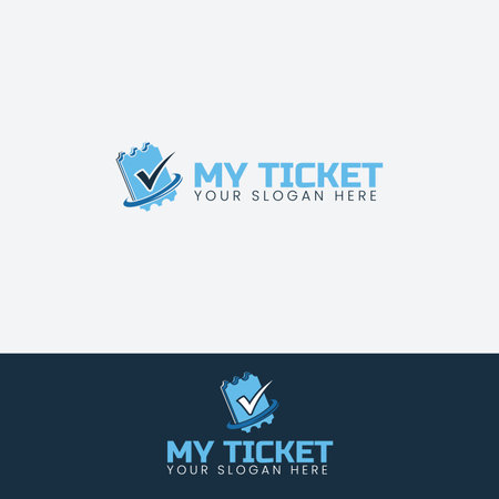 Creative Check Mark Logo Design Template. Check Mark Logo Design Vector Ticket logo Designのイラスト素材