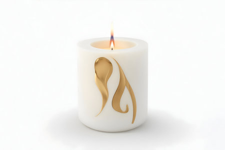 Candle on a white background. 3d renderingの素材