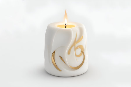 3d rendering of a white candleの素材