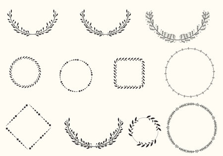 Set of Floral ornaments collectionのイラスト素材
