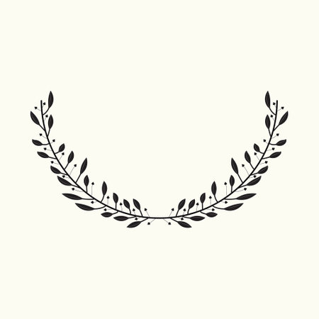 Laurel wreath. Hand-drawn vector illustration isolated on white background.のイラスト素材