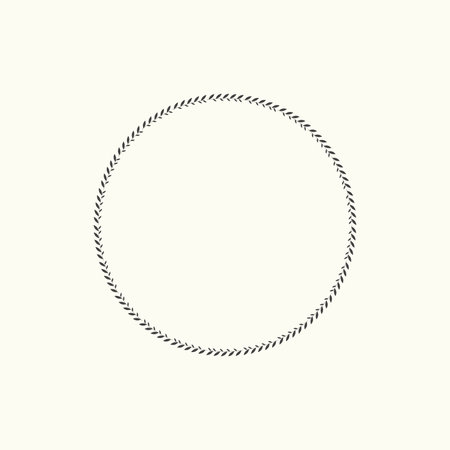 Circle frame made of floral border Rope border Vector illustrationのイラスト素材