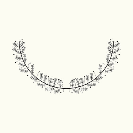Elegant decorative laurel wreath. Vector element for designのイラスト素材