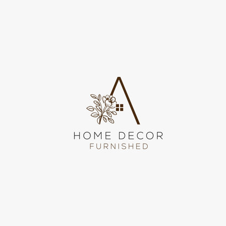 Home decor logo initial letter A vector design Abstract emblem design concept logotypeのイラスト素材