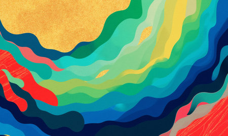 Abstract colorful wave backgroundの写真素材