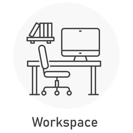 Work Space Vector Illustration Icon Designのイラスト素材