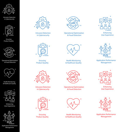 AI Anomaly Detection Vector Symbol Pack Identifying Data Irregularitiesのイラスト素材