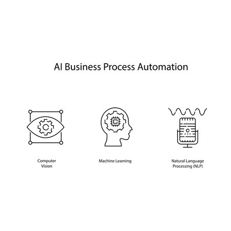 AI Business Automation Vector Icons Streamline Your Operationsのイラスト素材