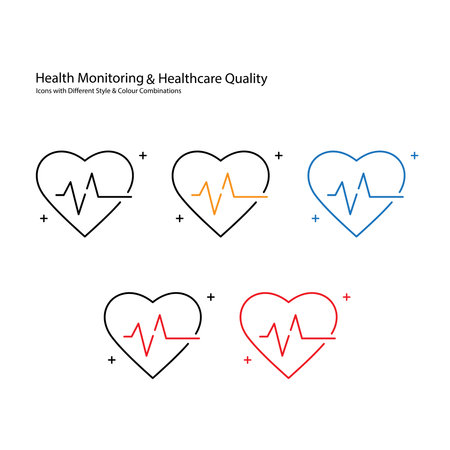 Health Monitoring And Healthcare Quality Vector Icon Designのイラスト素材