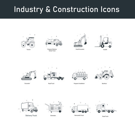 Construction Industry Vector illustration Icon Design Setのイラスト素材