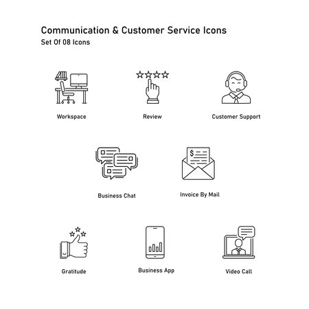 Communication and Customer Service Vector Icon Designのイラスト素材