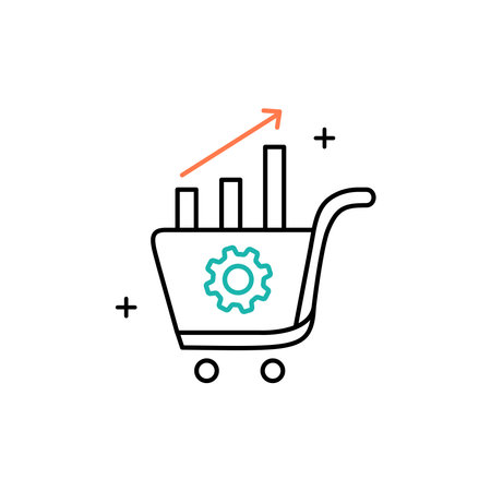 Demand Forecasting and Planning Vector Icon Design Anticipating future market demand and strategizing production, inventory, and supply chain management accordingly to optimize resources and meet customer needsのイラスト素材