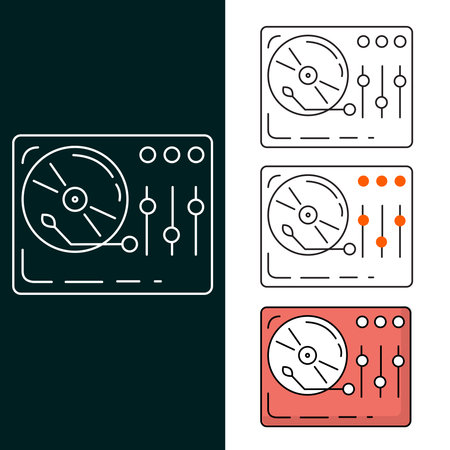 "DJ Music Vector Illustration Icon Design"のイラスト素材