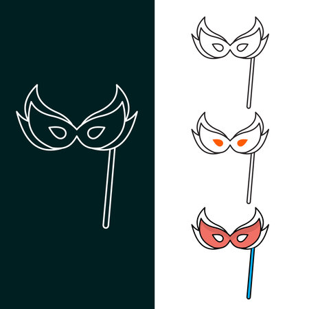 "Masquerade Masks Vector illustration Icon Design"のイラスト素材