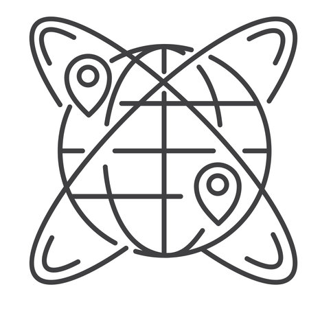 Global Business, International Trade, Globalization, Global Supply Chain Vector Icon Designのイラスト素材