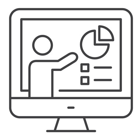 Online Presentation Vector Illustration Icon Designのイラスト素材