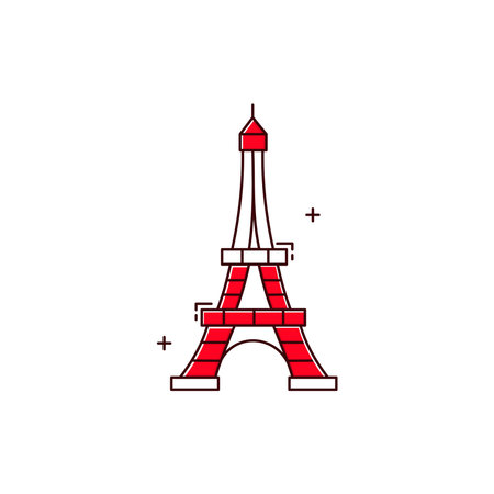 Iconic Eiffel Tower Vector Illustration Icon Designのイラスト素材