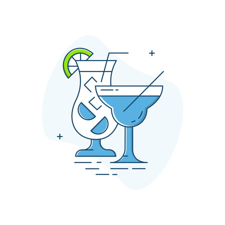 Drink Cocktails Vector Icon Designのイラスト素材
