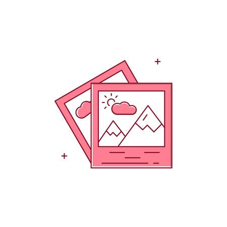 Photo Album, Image Gallery Vector Icon Designのイラスト素材