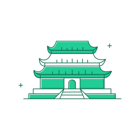 Forbidden City Vector Illustration Icon Designのイラスト素材