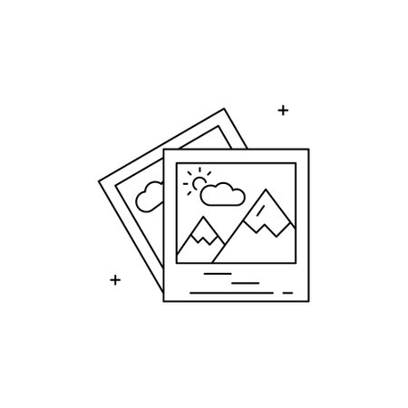 Photo Album, Image Gallery Vector Icon Designのイラスト素材