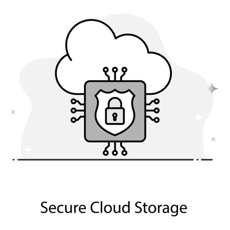 Cyber Safe Cloud Storage Vector Icon designのイラスト素材