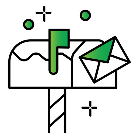 Mailbox with Letter Vector Icon Design in Flat Cartoon Styleのイラスト素材