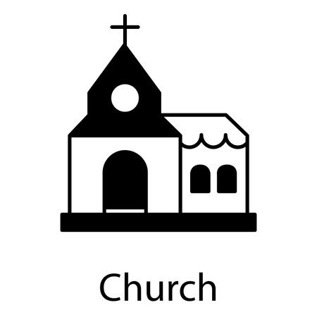 Traditional Church Architecture Vector Illustration for Faith and Religion Conceptsのイラスト素材
