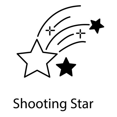 Vector Icon of Shooting Star with Sparkling Tail and Starry Designのイラスト素材