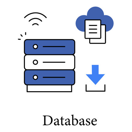 Database Icon For Secure Digital Data Storage Systemsのイラスト素材