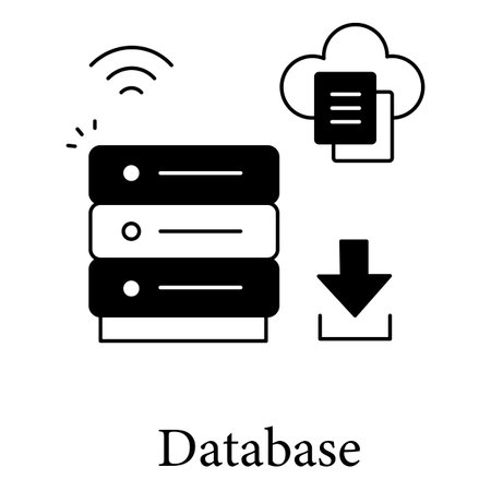 Database Icon Representing Structured Digital Data Storage And Managementのイラスト素材