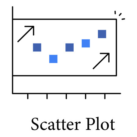 Scatter Plot Icon Representing Statistical Data Analysis And Correlation Trendsのイラスト素材