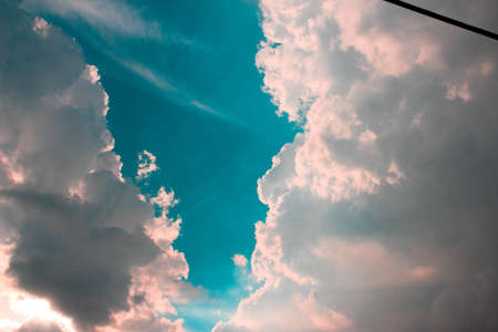 colorful dramatic sky with cloud at sunset. concept of dramatic sky.の写真素材