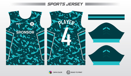 Soccer jersey template design with camouflage pattern. Football jersey concept.のイラスト素材