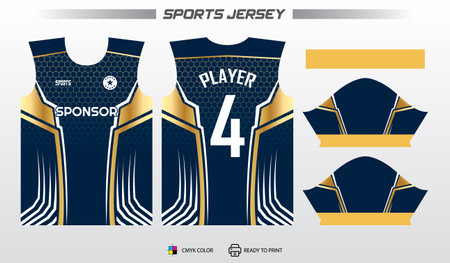 Soccer jersey design template for football kit. Football jersey pattern.のイラスト素材