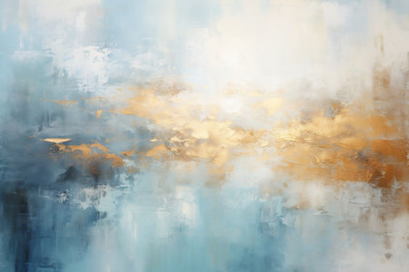 Modern abstract gold and blue textured oil paintingの素材