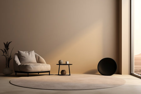 A large, smooth, beige wall cushion armchairの素材