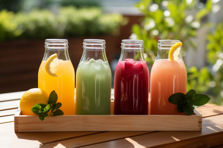 Embracing Summertime Vibes: Bottles of Freshly Squeezed Goodnessの素材