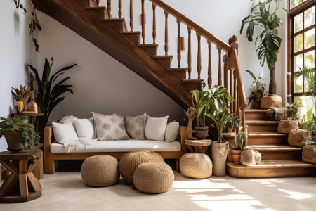Modern boho interior design for the entrance hallの素材